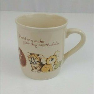 Vintage 1983 Hallmark Mug Mates A Friend Can Make Your Day Worthwhile Coffee Cup